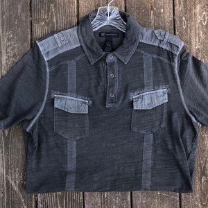 INC military style short sleeve shirt
